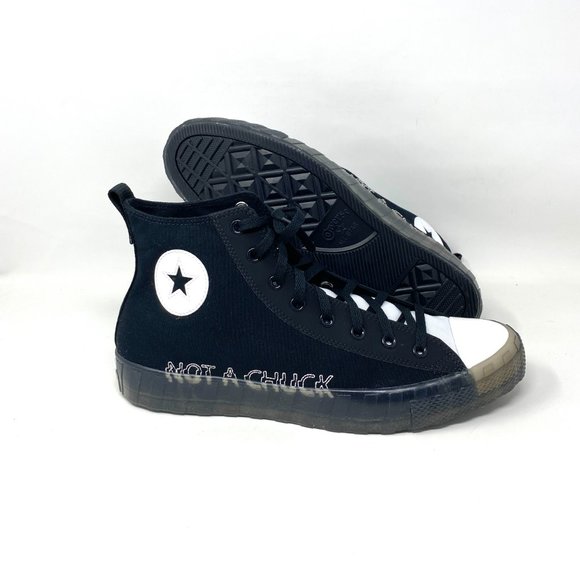 Converse UNT1TL3D Sneaker Shoes Men's High Top Black White Canvas Suede 169467C - Picture 7 of 10